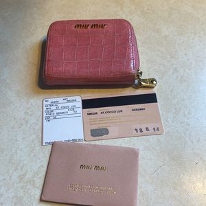 MIU MIU pink zip wallet